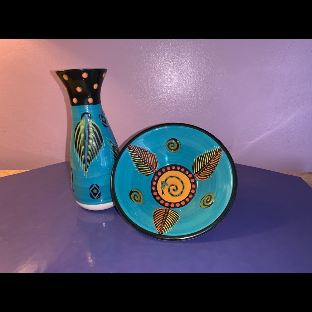 Hand made vase and bowl